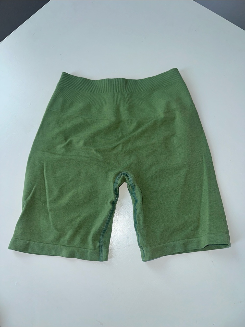 Alphalete Olive Green High-Waist Biker Shorts